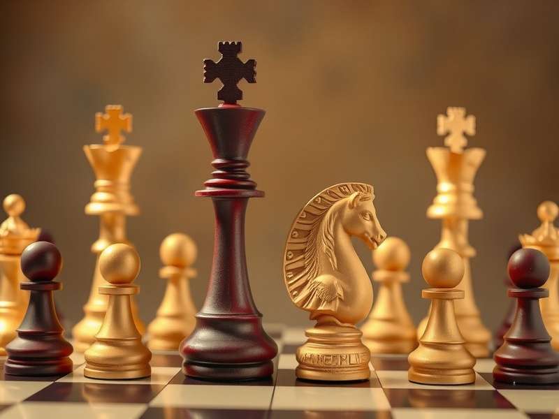 शतरंज बोर्ड सेटअप - राजा और रानी की सही स्थिति दिखाता हुआ चित्र