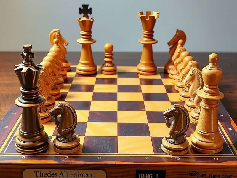 शतरंज बोर्ड की सही सेटअप पोजीशन दिखाता चित्र