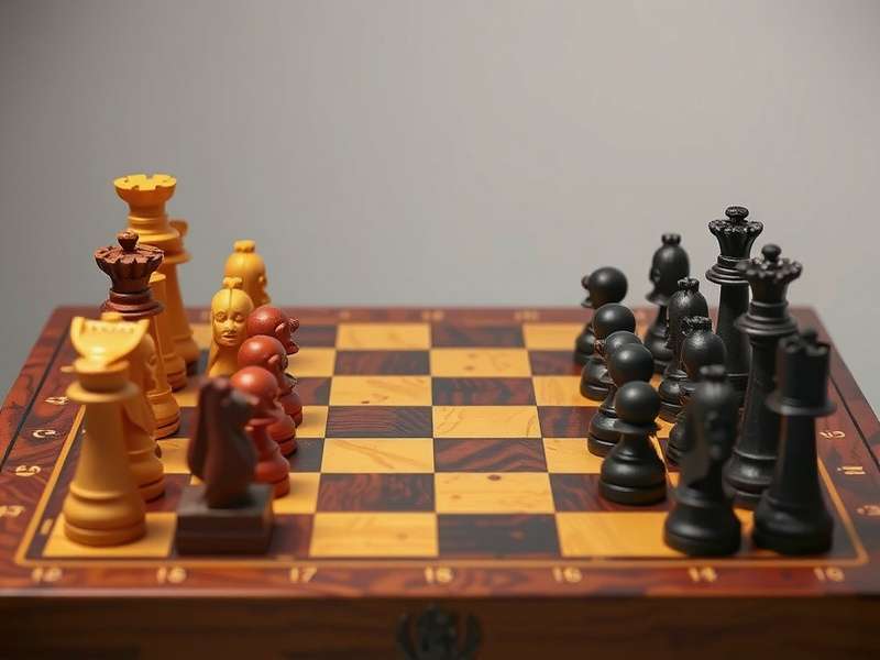 स्टैंडर्ड चेस बोर्ड सेटअप का चित्रण