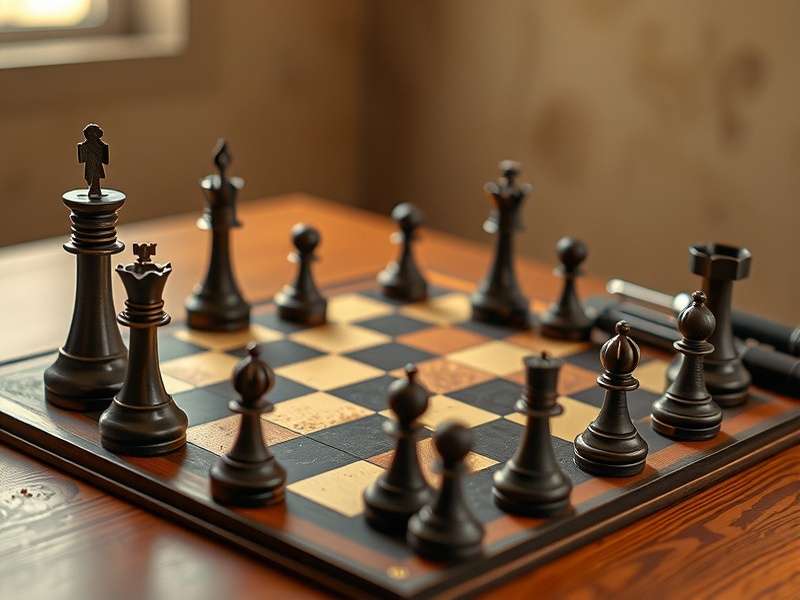 सही ढंग से सेट किया गया शतरंज बोर्ड, जिसमें निचला दायाँ वर्ग सफेद है