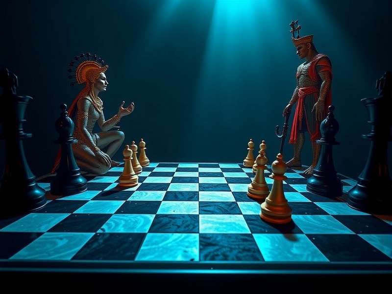 चेस टाइटन्स गेम इंटरफ़ेस जहाँ चेकमेट साउंड सुनाई देता है