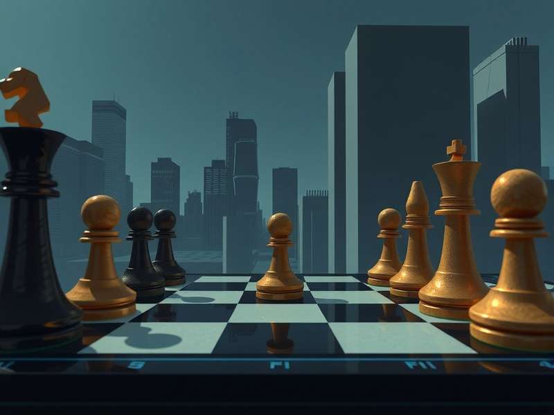 Dynamic split-screen showing chessboard and first-person shooter gameplay