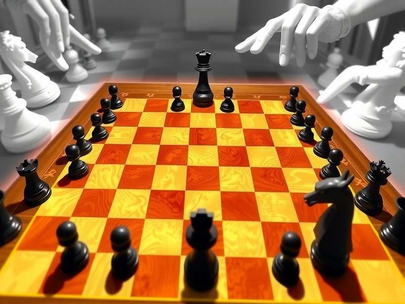 A person playing online chess on a laptop in an Indian café setting