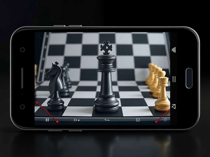 Indian chess master analyzing online chess game on mobile app