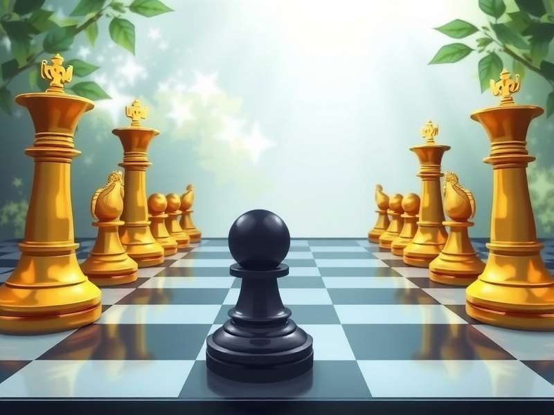 Two people playing intense online chess on digital devices