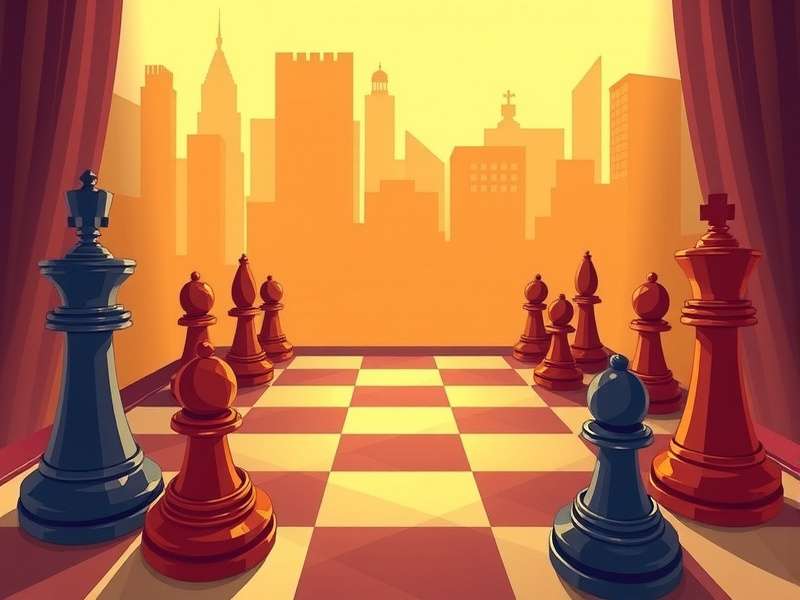 Chess tournament setup with digital clock and pieces on board