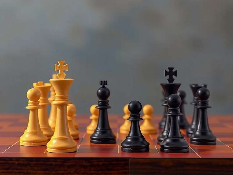 A beautiful tournament Staunton chess set with wooden board