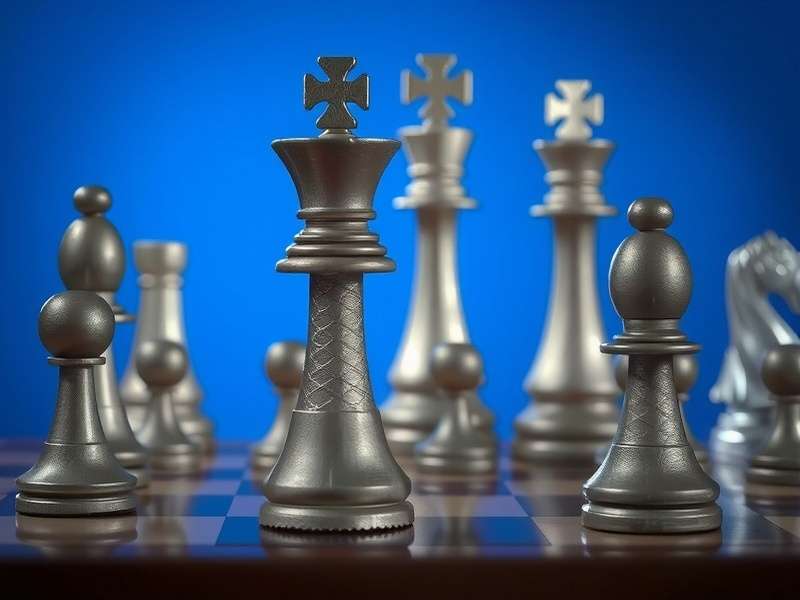 Detailed close-up of hand-carwn traditional Indian chess pieces on a wooden board