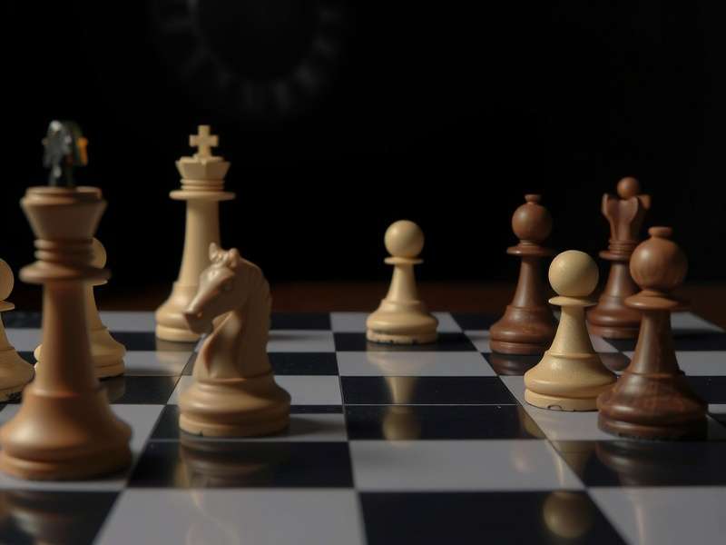 A light-squared bishop and a dark-squared bishop placed on an elegant chessboard