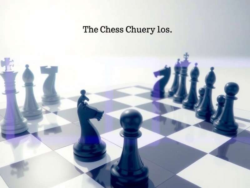 Chess board with pieces in opening position