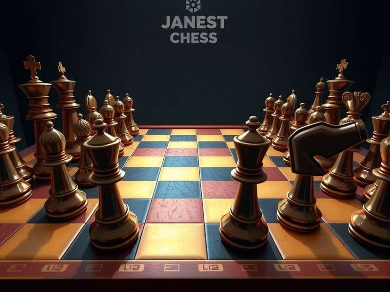 Magnetic Chess board with glowing magnetic pieces on a wooden board, Indian tournament setting