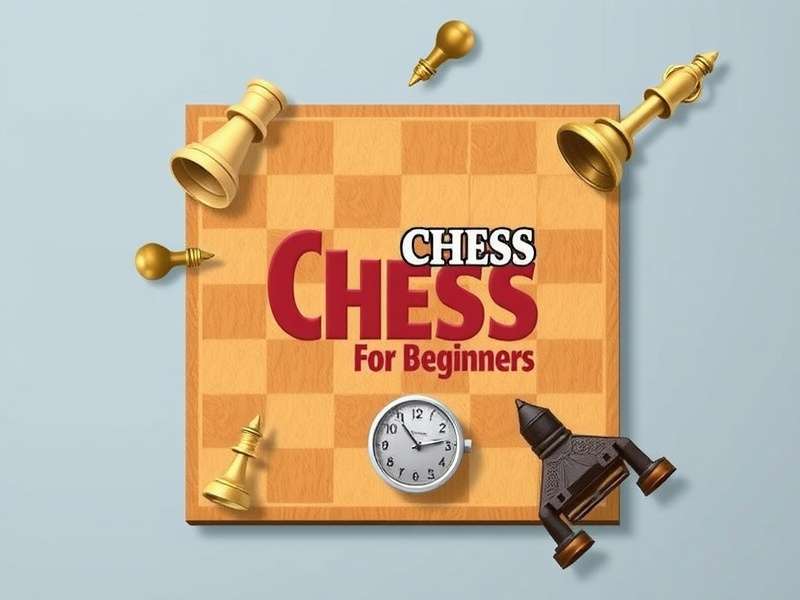Chess board with wooden pieces set up for a game, natural lighting
