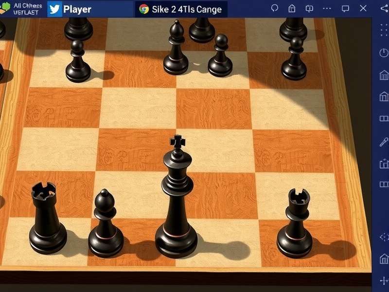 Two players engaged in a competitive chess match online with a digital board and pieces